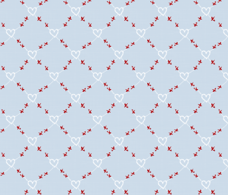 Little Toy Airplanes & Hearts In The Sky fabric by arttreedesigns on Spoonflower - custom fabric