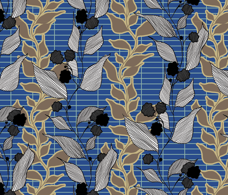 lined_leaves_3 fabric by lauradejong on Spoonflower - custom fabric