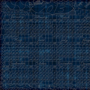 Sashiko-style 2013 Fat Quarter calendar