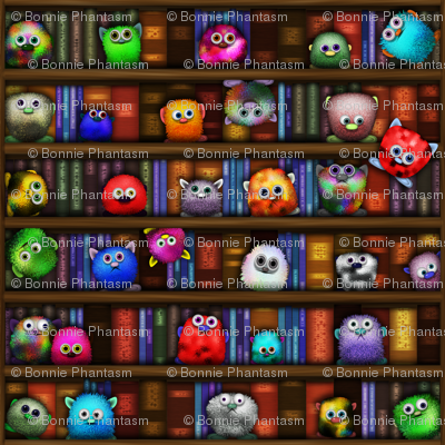 Cuddles on the bookshelf