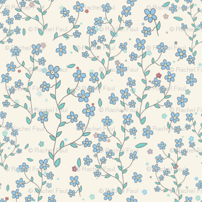 forget-me-nots on cream