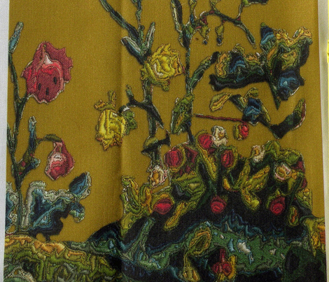 Floral Rococo skirt- or apron embroidery - Gold