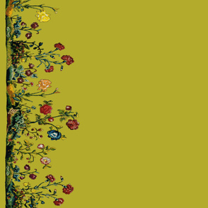 Floral Rococo skirt- or apron embroidery - Gold