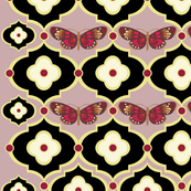 Butterflies and Floral Dots in French Lilac