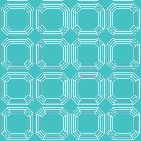 Turquoise Asscher fabric by oceanpien on Spoonflower - custom fabric