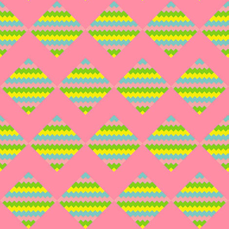 Chevron and Diamonds salmon
