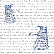 Blue Daleks on Quote Background