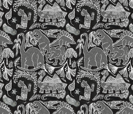Ica Stone - Peruvian Dinosaurs fabric by wren_leyland on Spoonflower - custom fabric