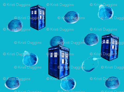 Doctor Who Inspired Painted Polka Dots & Police Boxes