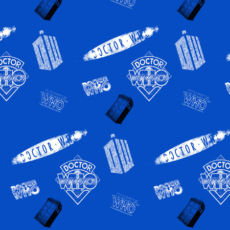 Doctor Who Logo fabric by kaylaconspiracy on Spoonflower - custom fabric