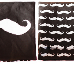 mustache ikat pillow cases