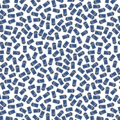Scattered tardis on white half scale