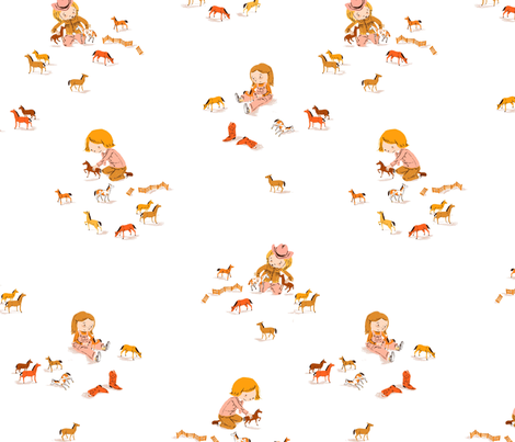 playing_horses fabric by heatherross on Spoonflower - custom fabric