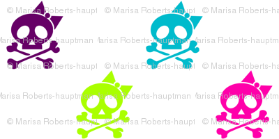 Girls Rock multi-colored skulls