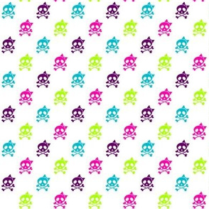 Girls Rock multi-colored skulls