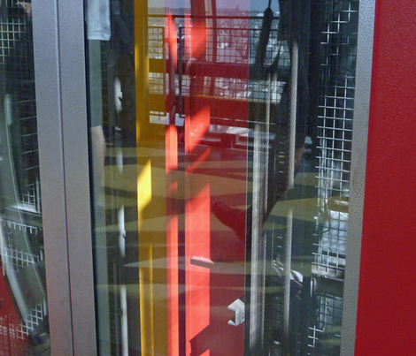 Looking down the Elevator Shaft, Pompidou Center, Paris - 2 fabric by susaninparis on Spoonflower - custom fabric