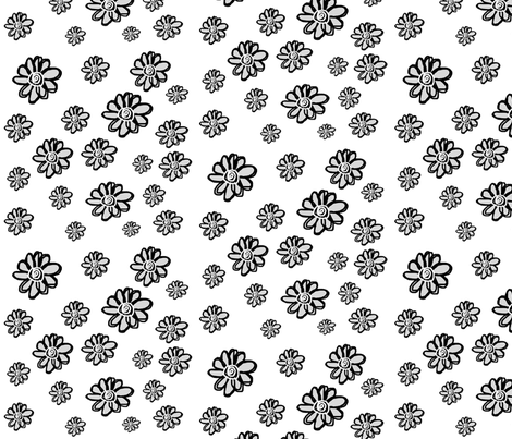 Black & White Flowers fabric by arttreedesigns on Spoonflower - custom fabric
