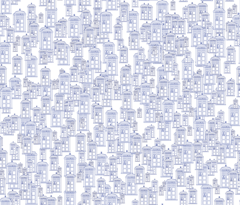 Blue Tardis Lines fabric by spacefem on Spoonflower - custom fabric