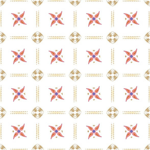 Multani Floral 1 red squares