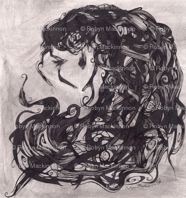 Ink Hair with Rose