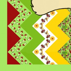 A happy gnome zig zag / cheater quilt