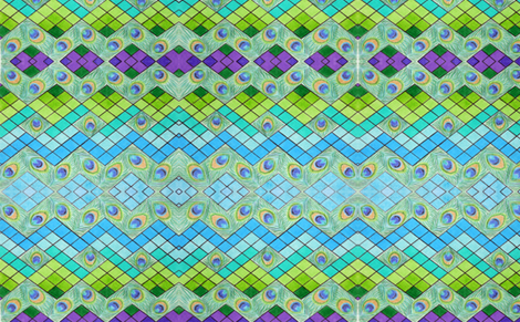 Zig-Zag Peacock fabric by windancerr13 on Spoonflower - custom fabric