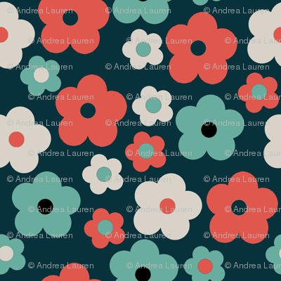Retro Flower Navy