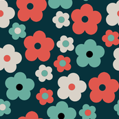 Retro Flower Navy