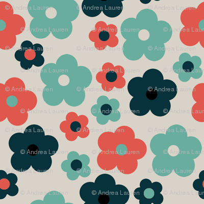 Retro Flower Taupe