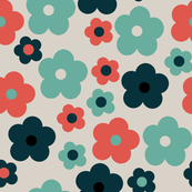 Retro Flower Taupe