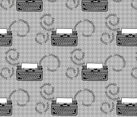 Inspired Typewriters in Houndstooth fabric by kathyhoos on Spoonflower - custom fabric