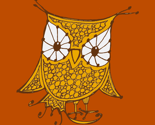 Large Owl_18x18_gold_orange