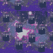 Tardis in Starry Space-purple