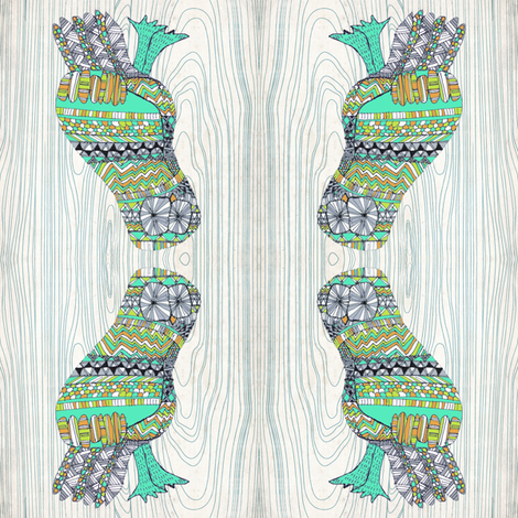 Mr. Owl Bluegrain fabric by last_evening_lark on Spoonflower - custom fabric