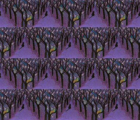 twinkle lights and kitty cats fabric by juliannjones on Spoonflower - custom fabric