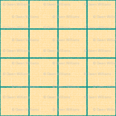 teal yellow checks