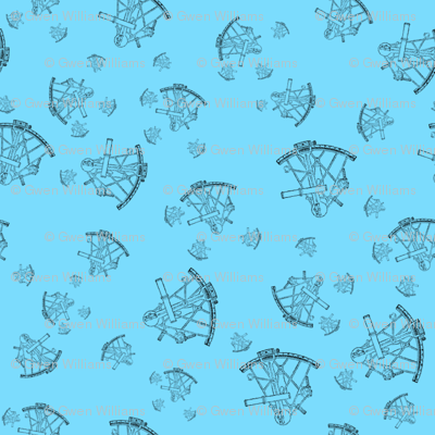 mariners sextant ditsy sky blue 