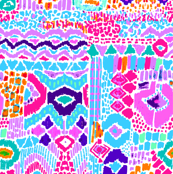 Indian summer IKAT pink blue