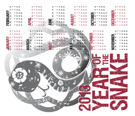 2013 Calendar: Year of the Snake fabric by simboko on Spoonflower - custom fabric