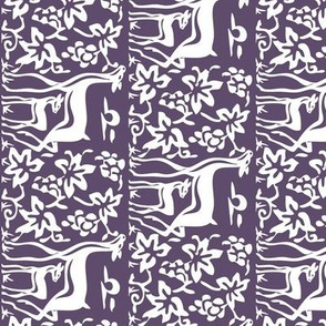 Deer & grapes close vector - VIOLET275 linen teatowel or cafe curtain