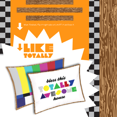 "Bless This TOTALLY AWESOME House" Pillow Kit fabric by sammyk on Spoonflower - custom fabric