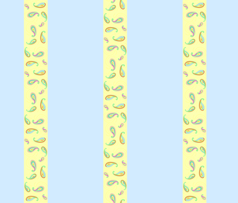 pastel paisleys blue stripes fabric by mojiarts on Spoonflower - custom fabric