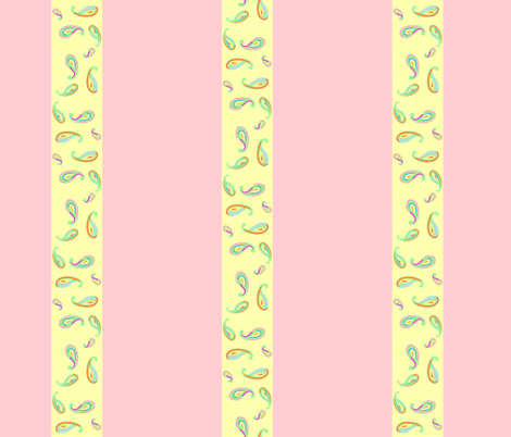 pastel paisleys pink stripes