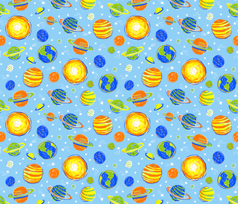 WHAT PLANET ARE YOU FROM? 3 fabric by bzbdesigner on Spoonflower - custom fabric