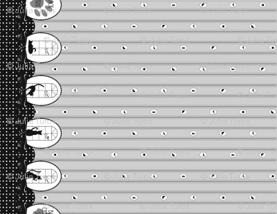 Black Cat Strut - Border Print