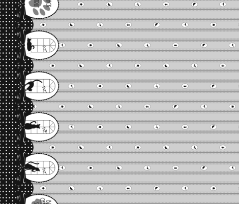 Black Cat Strut - Border Print fabric by lady_jewel on Spoonflower - custom fabric