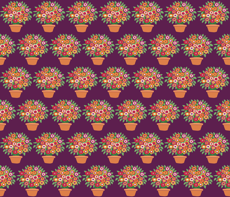 small plum flowerpot fabric by lfntextiles on Spoonflower - custom fabric