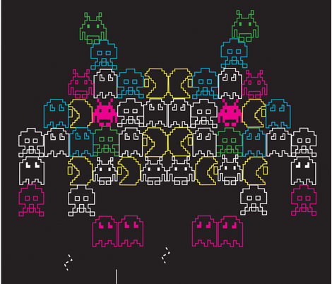 invaders fabric by loz76 on Spoonflower - custom fabric