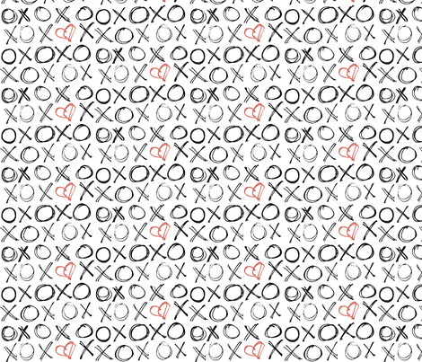 xoxHEART doodle fabric by cactusmango on Spoonflower - custom fabric