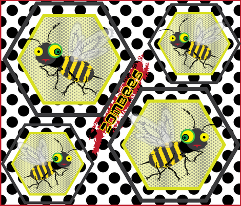 Zombees are Here! fabric by owlandchickadee on Spoonflower - custom fabric